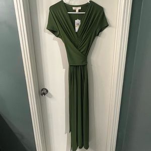 Michael Kors Green Maxi High LowWrap Dress- Size Medium